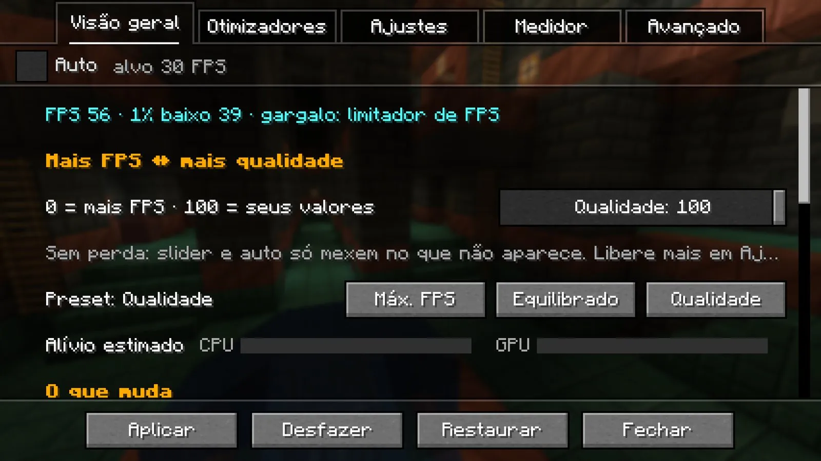 Pedra Boost panel (F7)